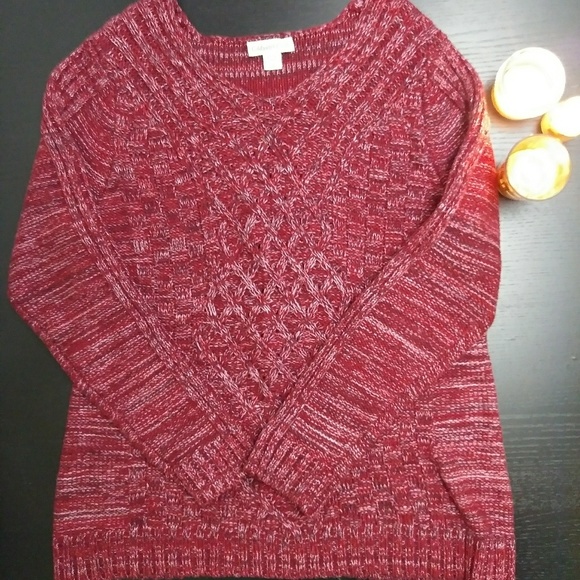 Coldwater Creek Sweaters - 3/$18 Sale Coldwater Creek Red Marled Lattice